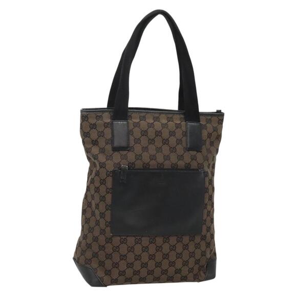 GUCCI GG Canvas Tote Bag Brown Silver 019 019 - Picture 1 of 16